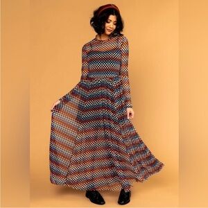 🩷💙BNIB Dressed in LaLa Multicolor Geometric Pattern Maxi Dress💙🩷